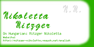 nikoletta mitzger business card